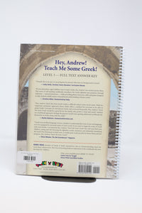 Hey, Andrew! Teach Me Some Greek! -level 3 answer key (used- like new) - Little Green Schoolhouse Books