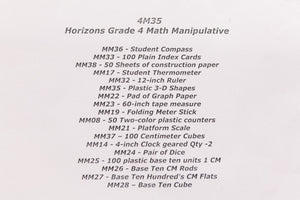 Horizons Grade 4 Math Manipulatives (Used-Like new) - Little Green Schoolhouse Books