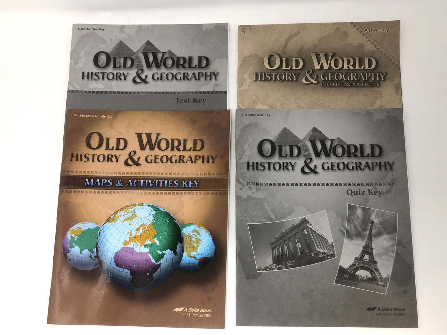 Old World History and Geography (4th Edition) Set of Teacher’s Keys- A Beka Books (Used-Like New) - Little Green Schoolhouse Books