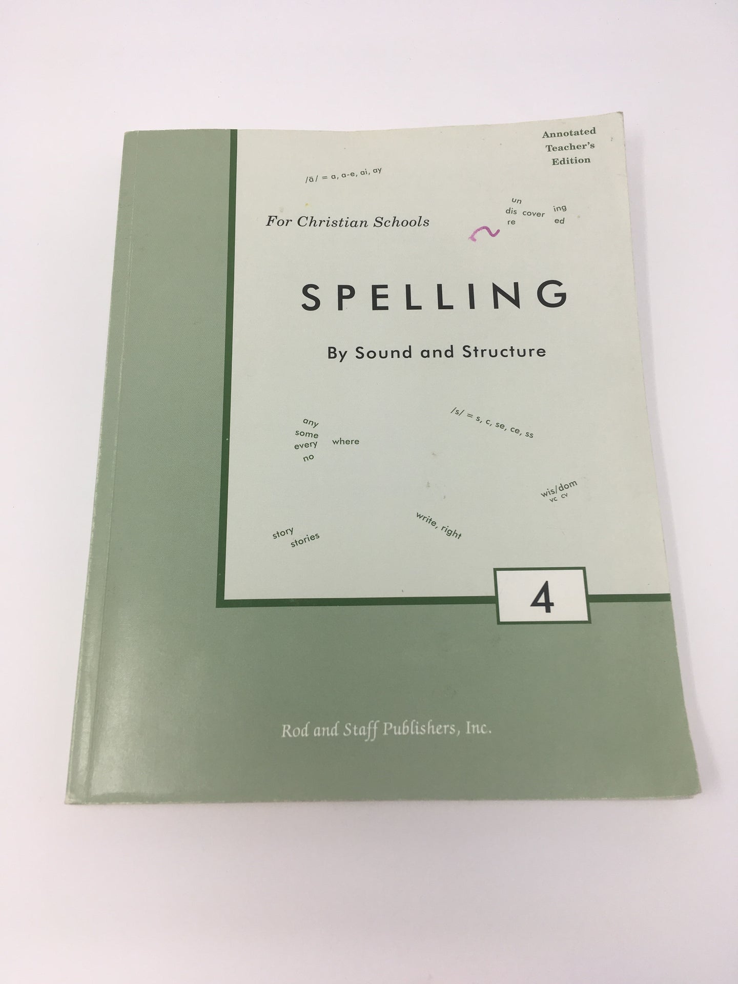 Spelling By Sound and Structure 4 Teacher's Manual (prev edit) (Used - good) - Little Green Schoolhouse Books