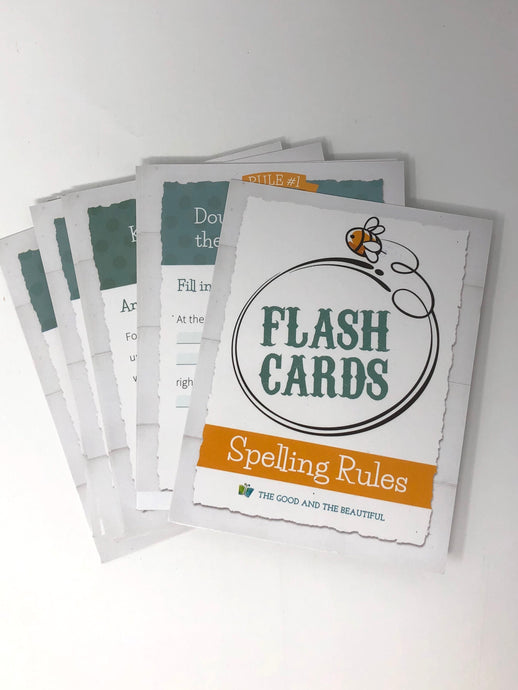 Spelling Rules Flash Cards-The Good and the Beautiful ((Used- Like New) - Little Green Schoolhouse Books