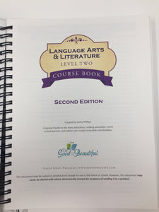 Language Arts & Literature Level Two Complete Set 2nd Edition (including book pack) -The Good and the Beautiful (New) - Little Green Schoolhouse Books