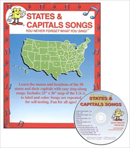 States and Capitals Songs-Audio CD- by Larry Troxel (used) - Little Green Schoolhouse Books